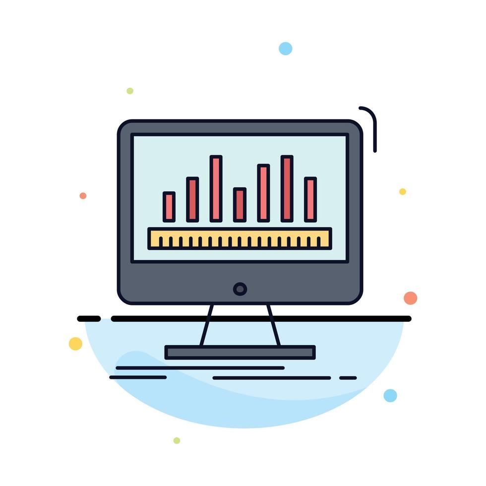 Analytics-Verarbeitung Dashboard-Datenstatistiken flacher Farbsymbolvektor vektor