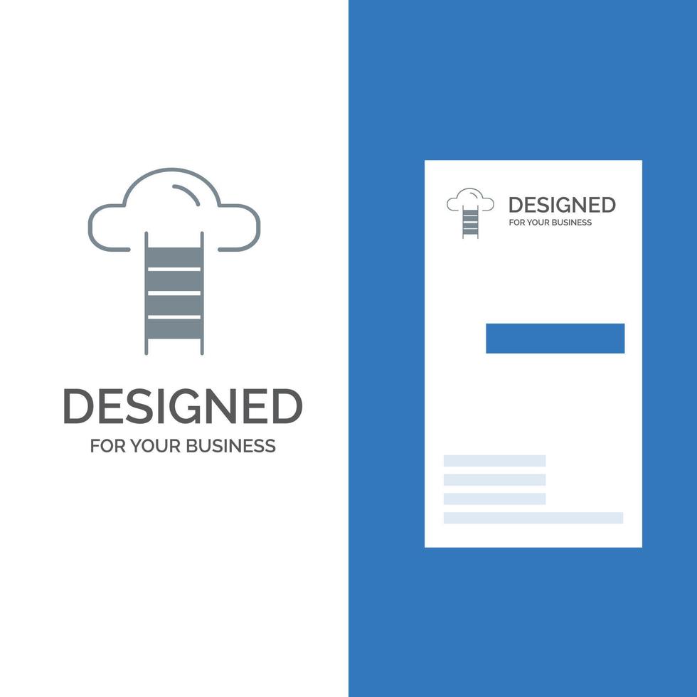 trappsteg moln användare gränssnitt grå logotyp design och företag kort mall vektor