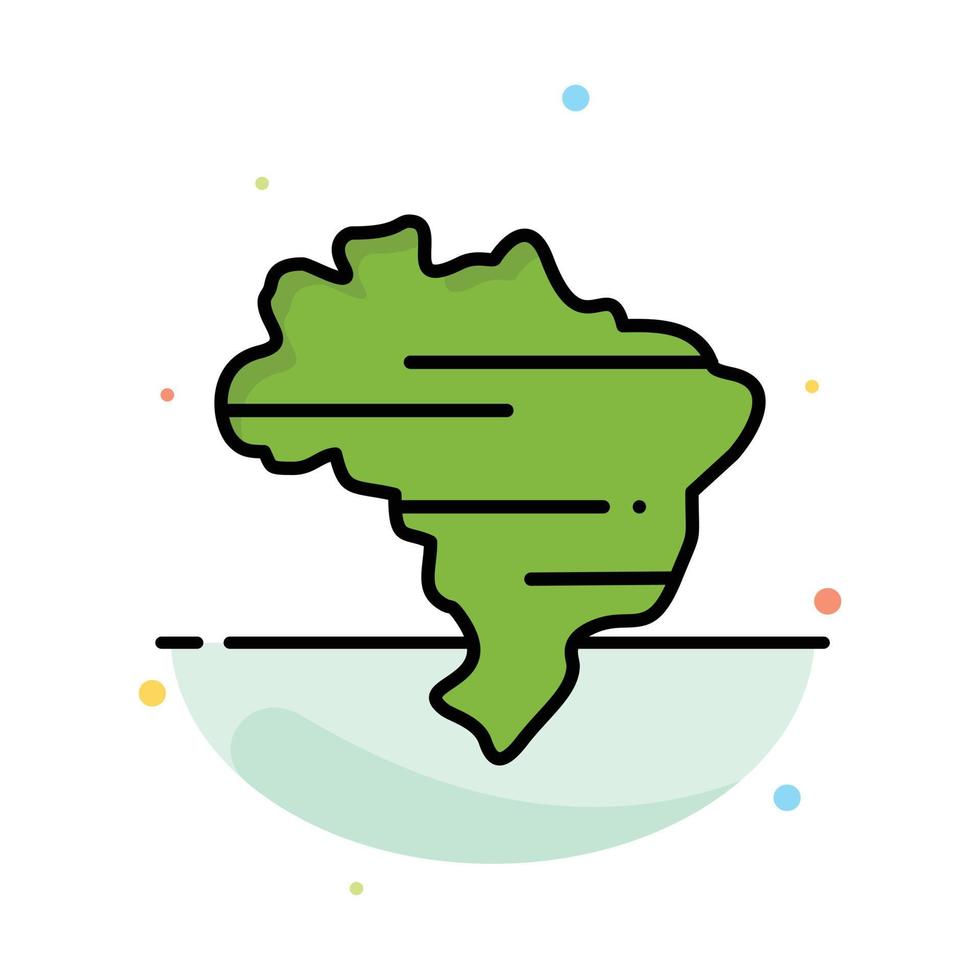 Brasilien Karta Land abstrakt platt Färg ikon mall vektor