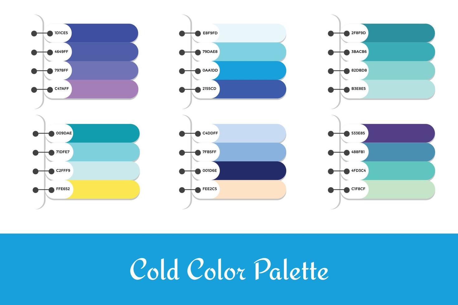 6 annorlunda kall Färg paletter vektor