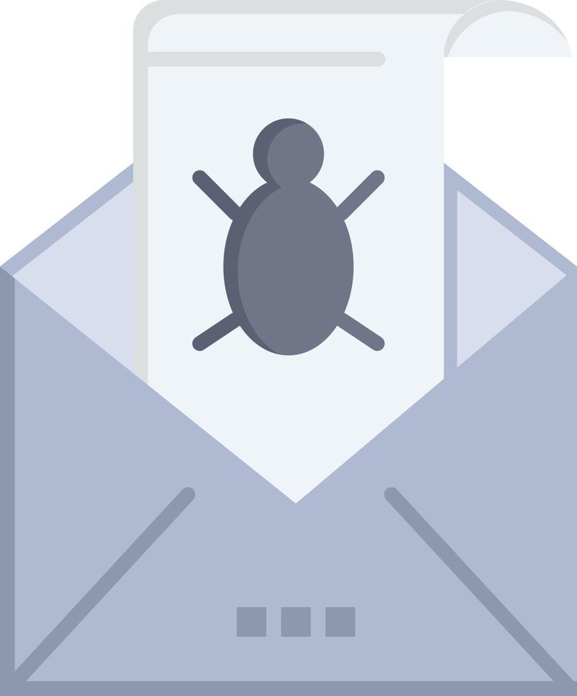 insekt e-postmeddelanden e-post skadliga program skräppost hot virus platt Färg ikon vektor ikon baner mall