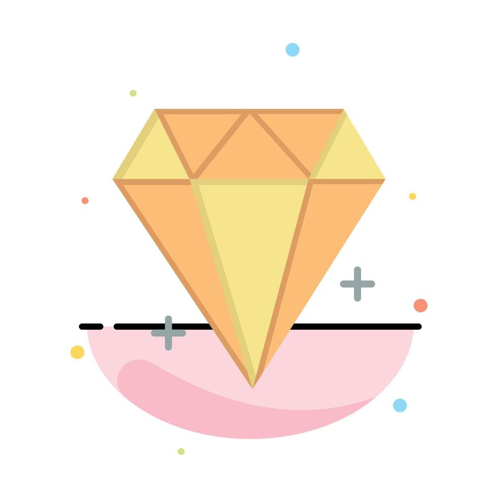 diamant e-handel Smycken juvel abstrakt platt Färg ikon mall vektor