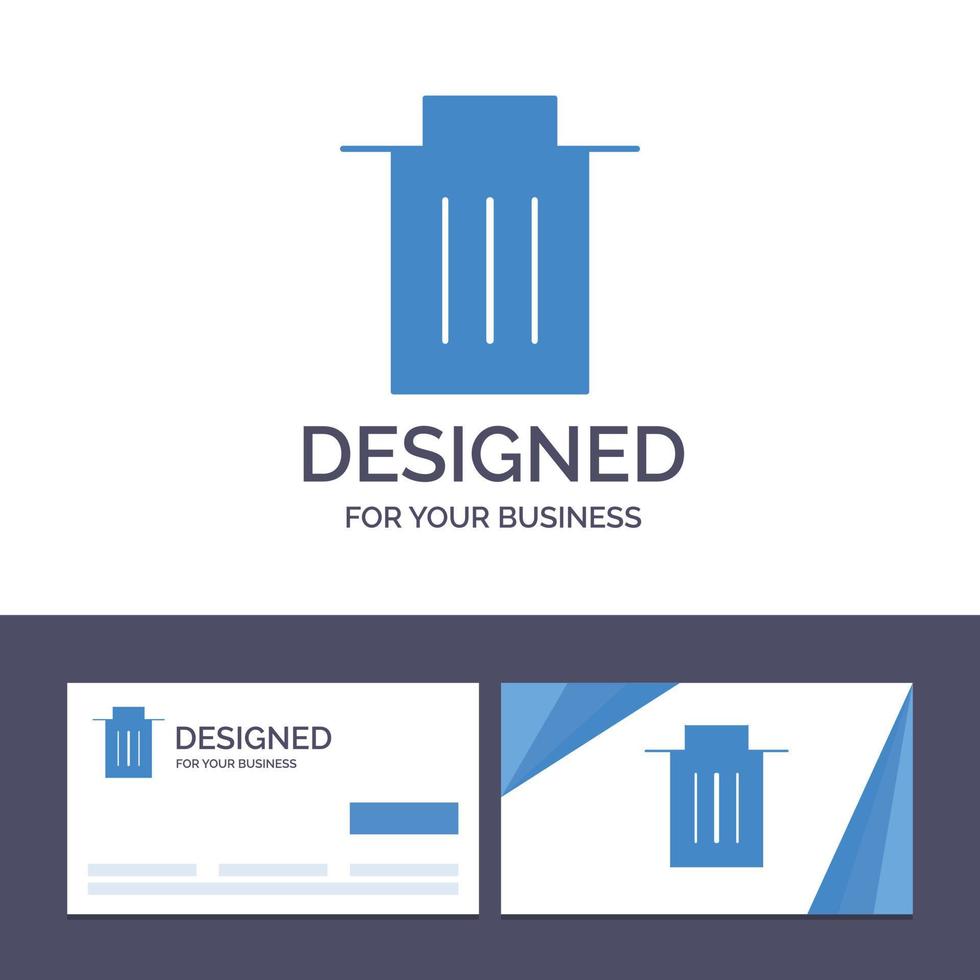 kreativ företag kort och logotyp mall radera gränssnitt skräp användare vektor illustration