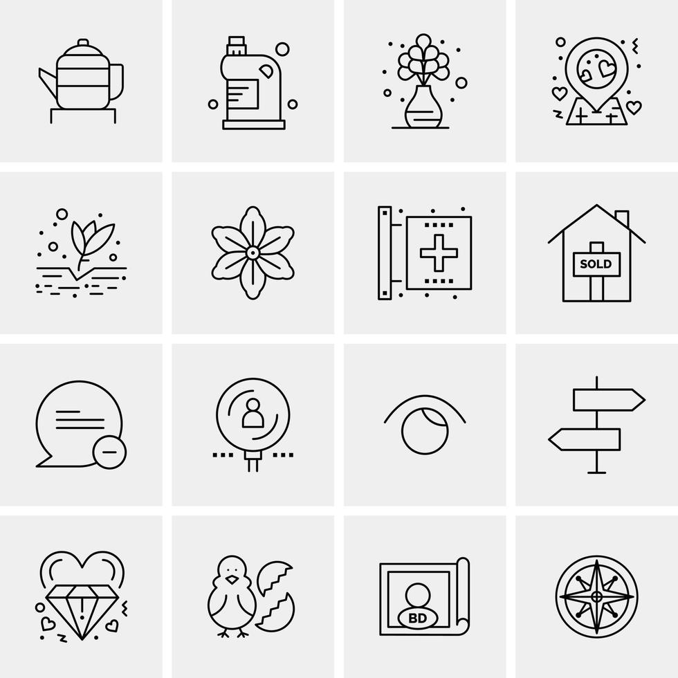 16 universelle Business-Icons Vektor kreative Icon-Illustration zur Verwendung in Web- und mobilen Projekten