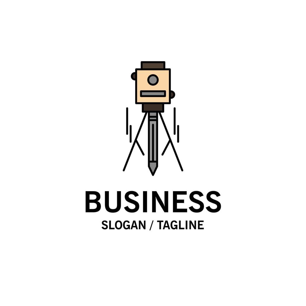 flache Farbe der Laser-Gebäudebauebene Werkzeug Business Logo Vorlage vektor
