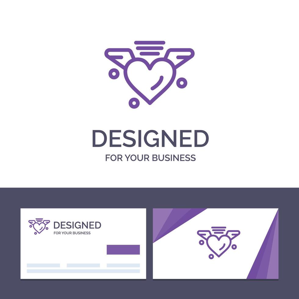 kreativ företag kort och logotyp mall kärleksfull kärlek hjärta bröllop vektor illustration