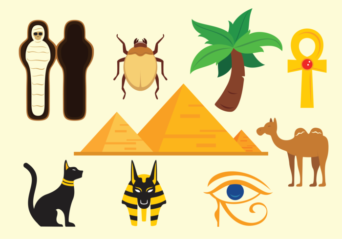 Pyramid Egypten Ikoner Vektor