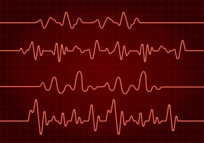 Flatline röd fri vektor