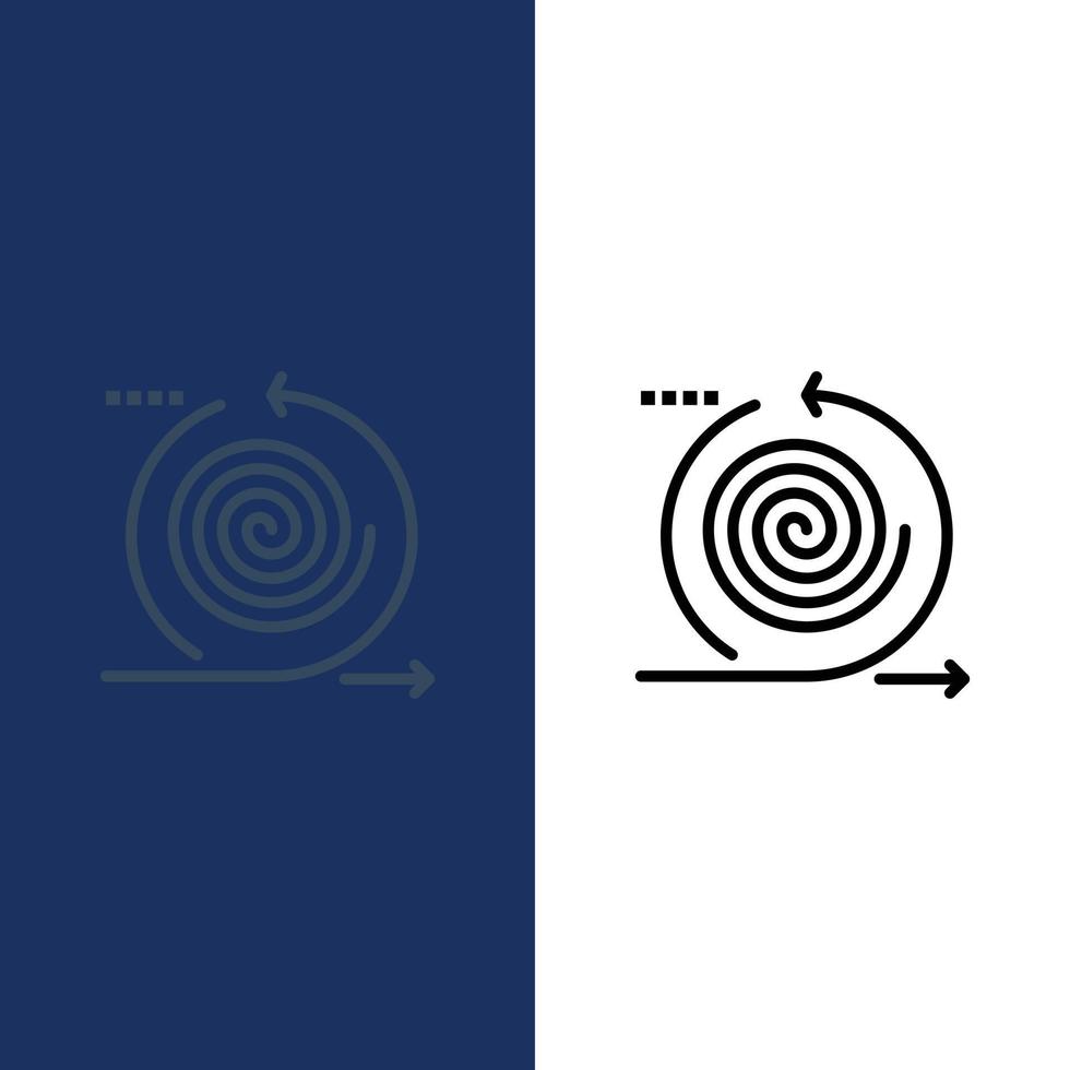 Business Cycles Iteration Management Produktsymbole flach und Linie gefüllt Icon Set Vektor blau backgr