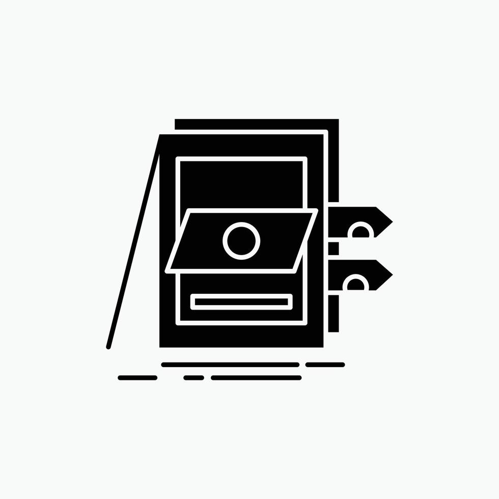 Pos. Buchhaltung. Verkauf. System. Glyphensymbol für Dateien. vektor isolierte illustration