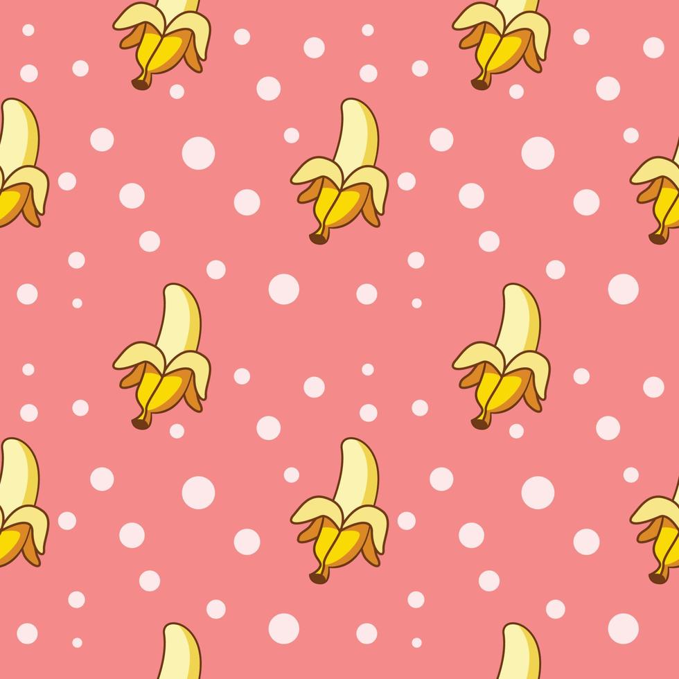 söt banan frukt sömlös mönster bakgrund vektor