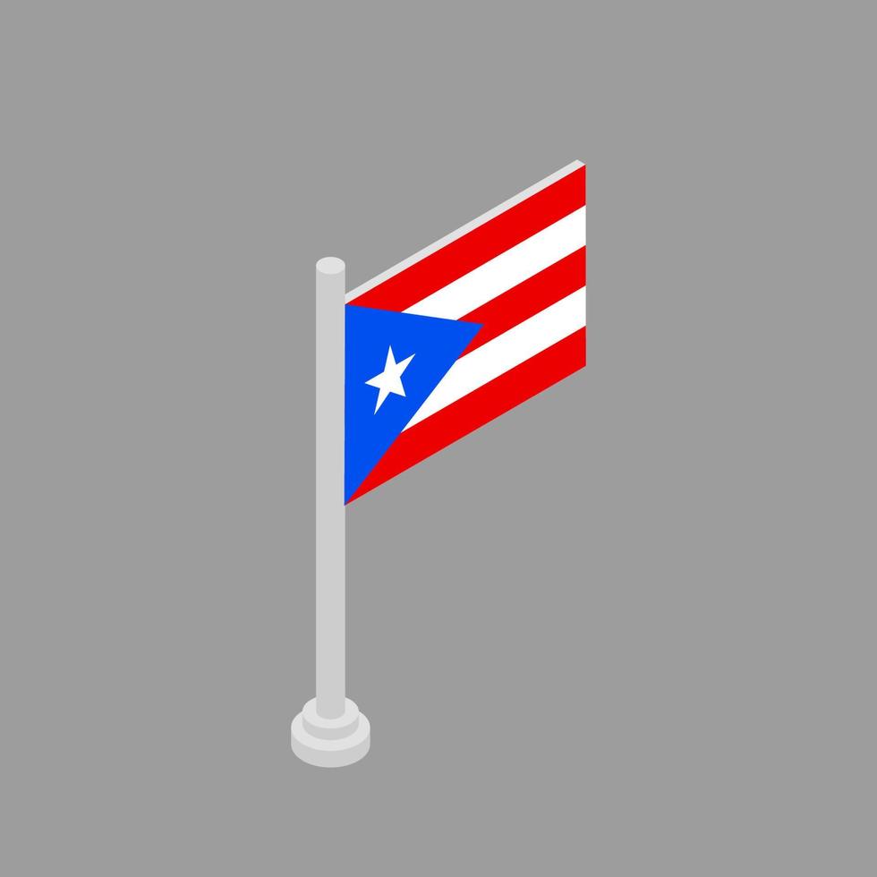 illustration der puerto-rico-flaggenschablone vektor