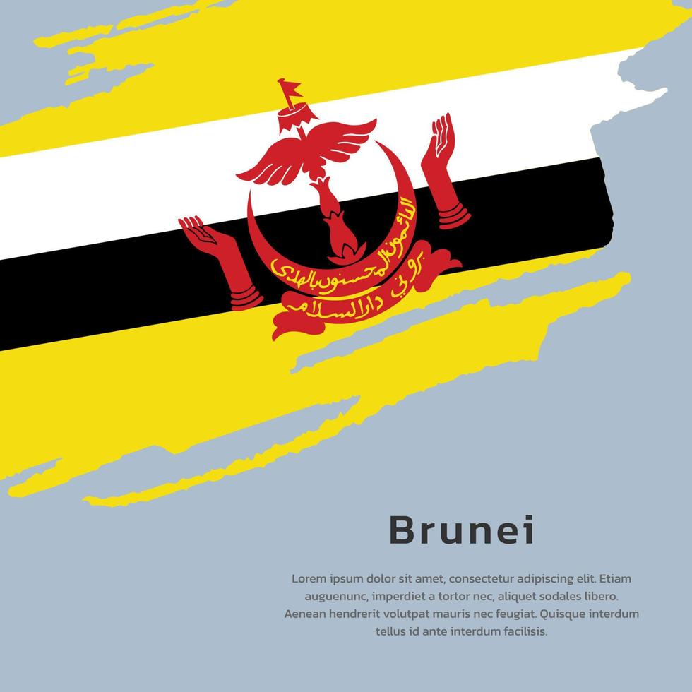 illustration der brunei-flaggenschablone vektor