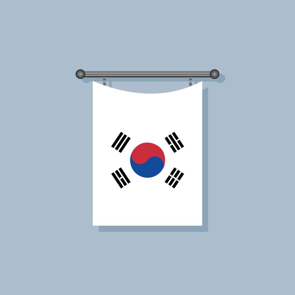 illustration der südkorea-flaggenvorlage vektor