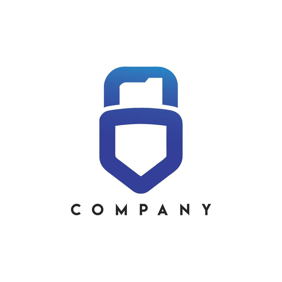 Vorhängeschloss-Logo für persönliche Ordner, Vektordesign für sichere Ordner. Datenschutz-Logo vektor