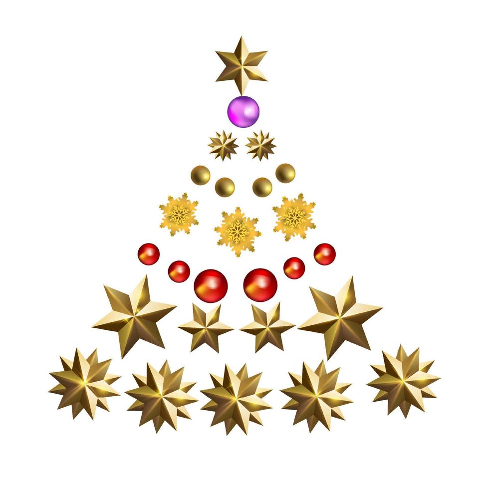 jul bakgrund med tall träd dekoration och kompositioner vektor