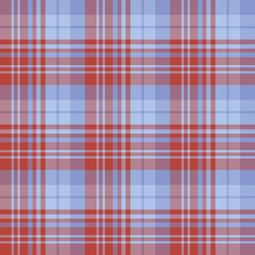 Nahtloses Muster in interessanten roten und dezenten blauen Farben für Plaid, Stoff, Textil, Kleidung, Tischdecke und andere Dinge. Vektorbild. vektor