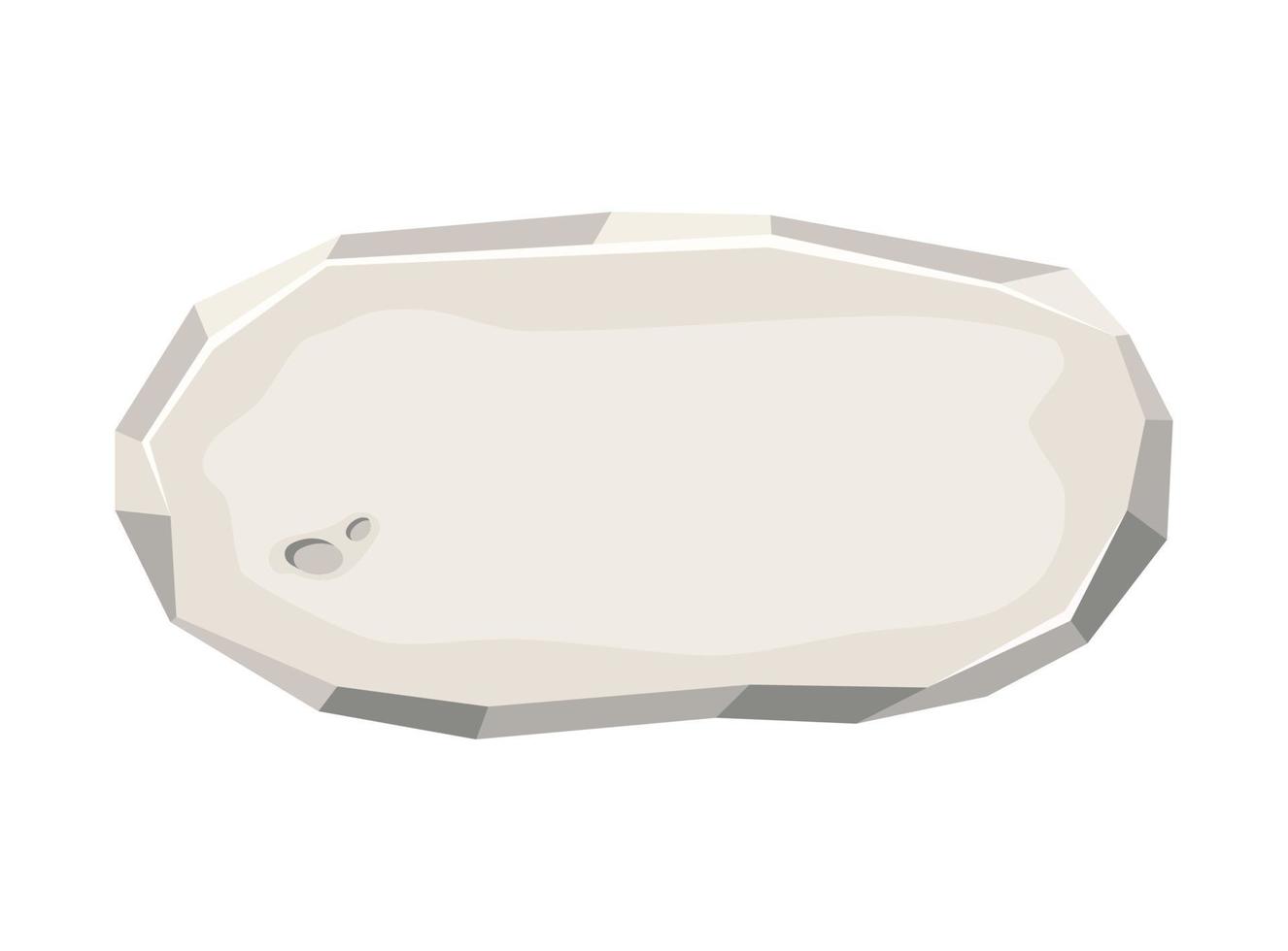 oval sten läsplatta, sten baner med knäckt element. ram, blockera flyttblock för gränssnitt ui spel. vektor tecknad serie illustration isolerat på vit bakgrund.