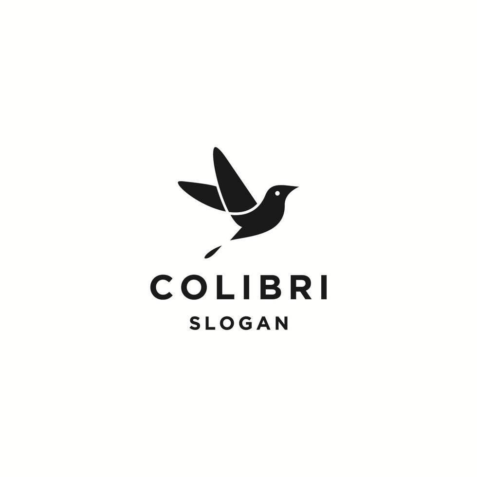 colibri logotyp ikon platt design mall vektor