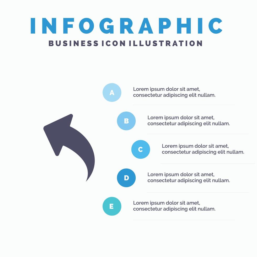 Werbetafel Werbeschild Liniensymbol mit 5 Schritten Präsentation Infografiken Hintergrund vektor