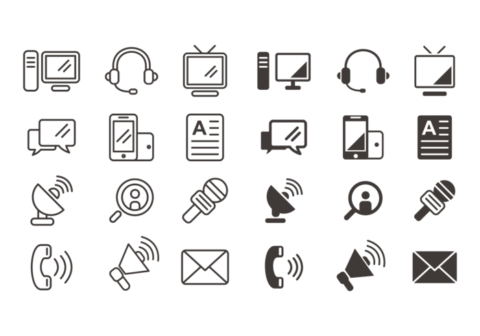 Kommunikation Icons Vektor