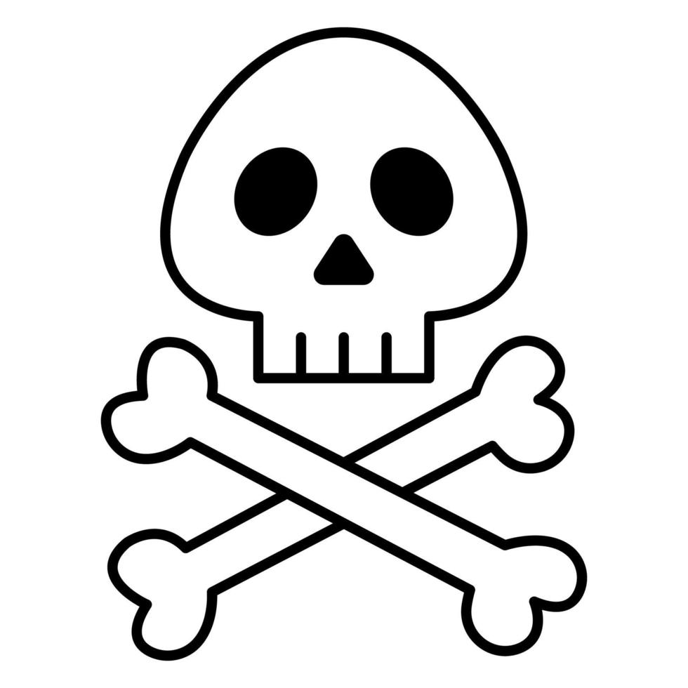 Schädel und Knochen-Doodle-Symbol vektor