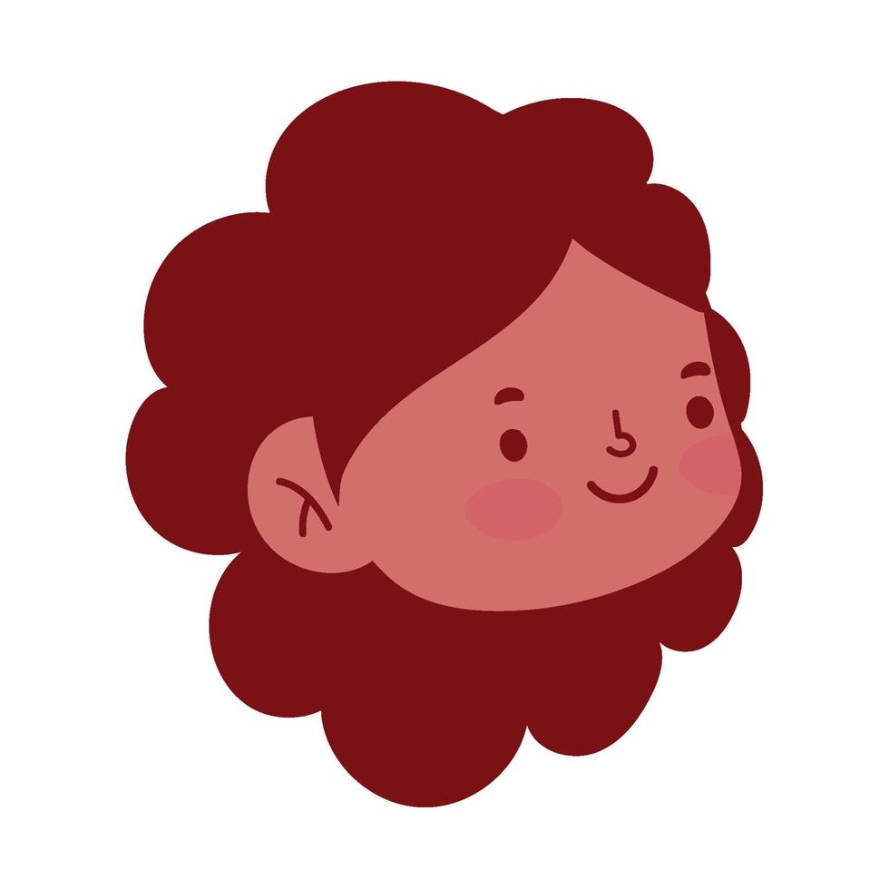 kleines Mädchen Gesicht Zeichentrickfigur isoliert Icon Design weißen Hintergrund vektor