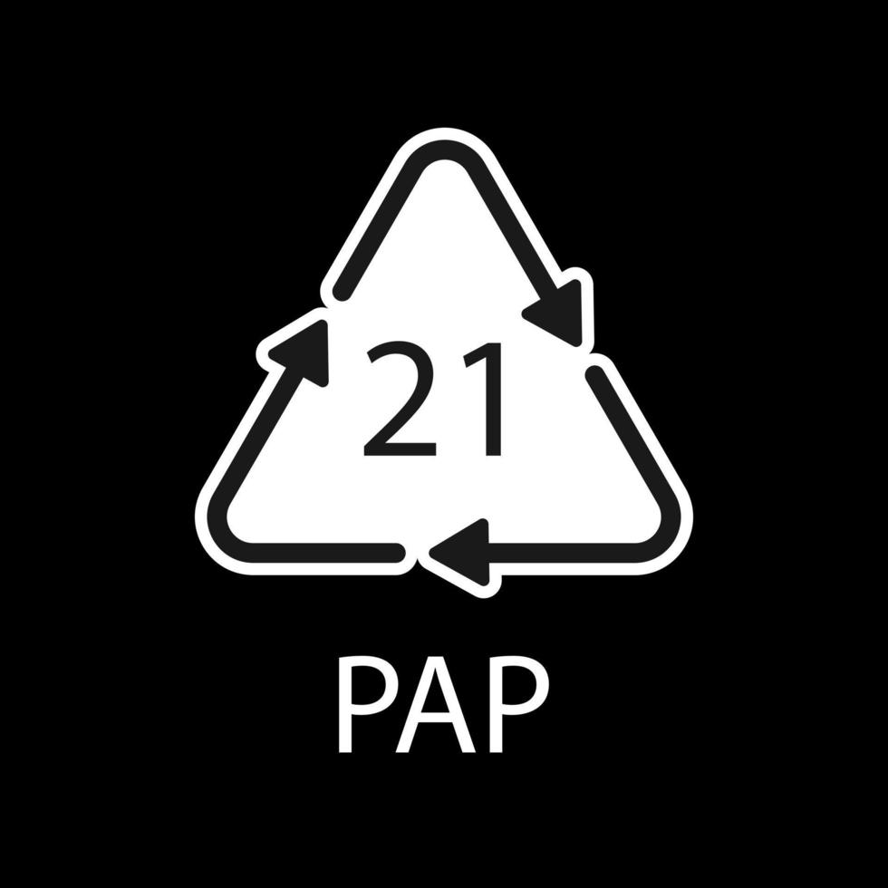 Papierrecyclingsymbol pap 21 anderes gemischtes Papier. Vektor-Illustration vektor