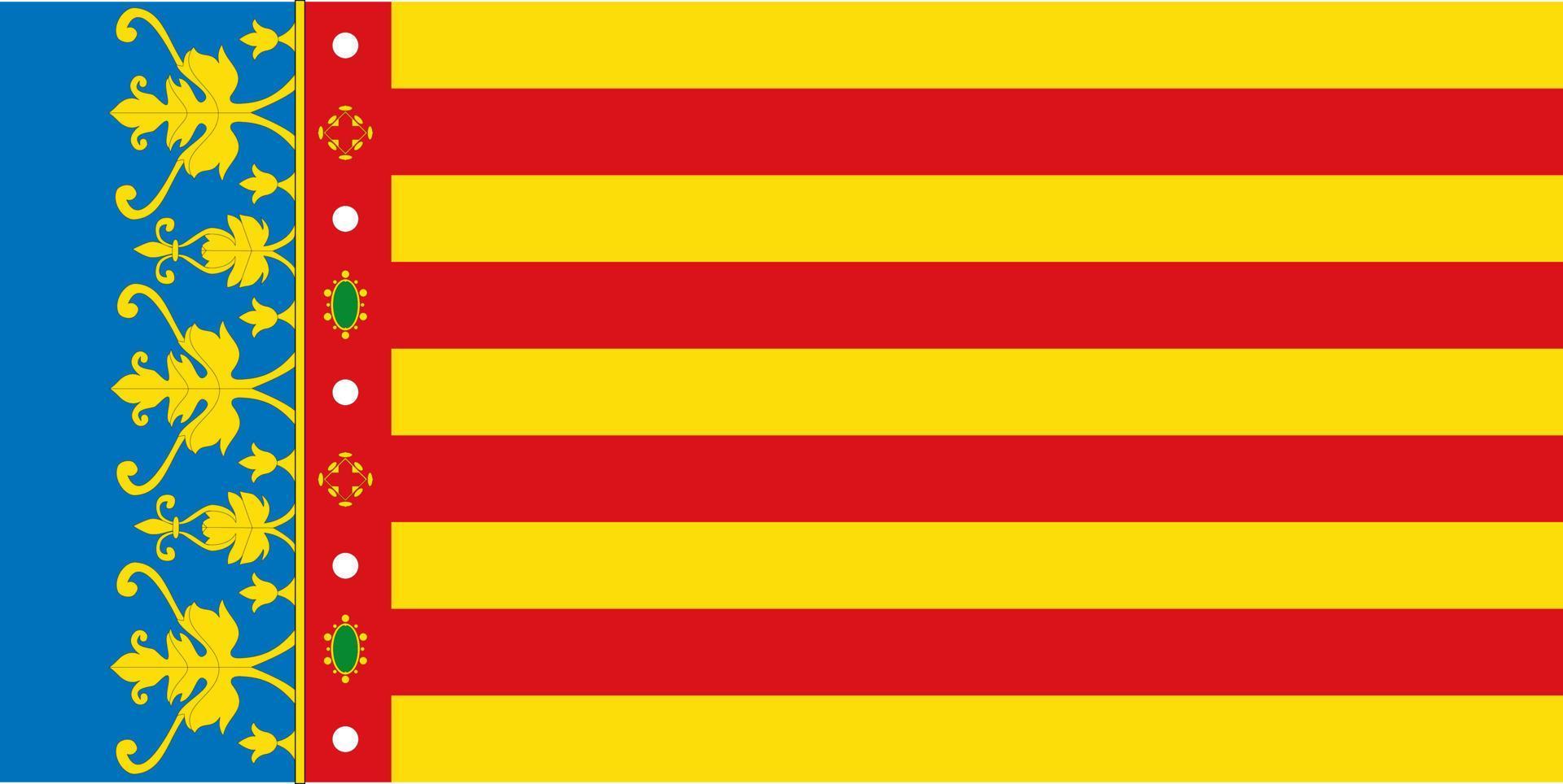 valencianische gemeinschaftsflagge, autonome gemeinschaft spanien. Vektor-Illustration. vektor