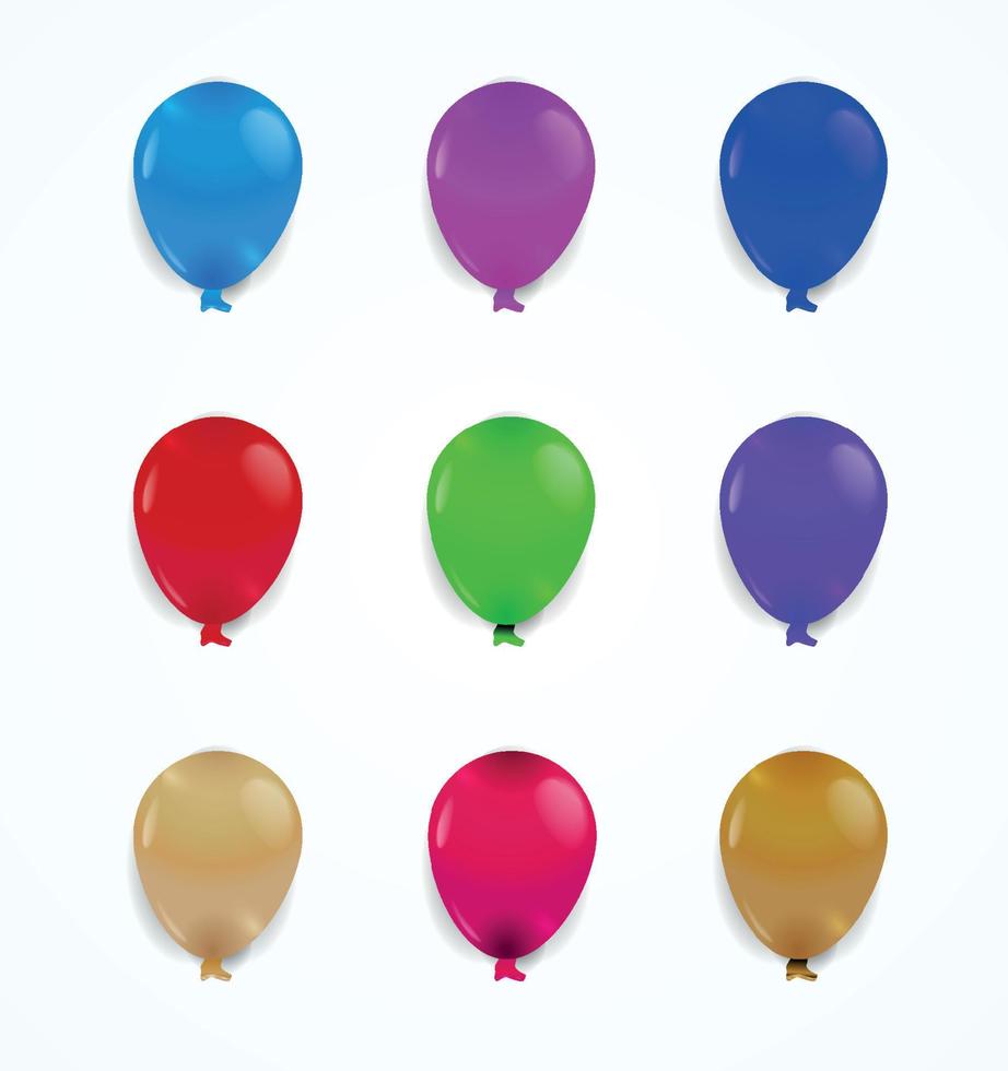 buntes ballon-ornament-set vektor