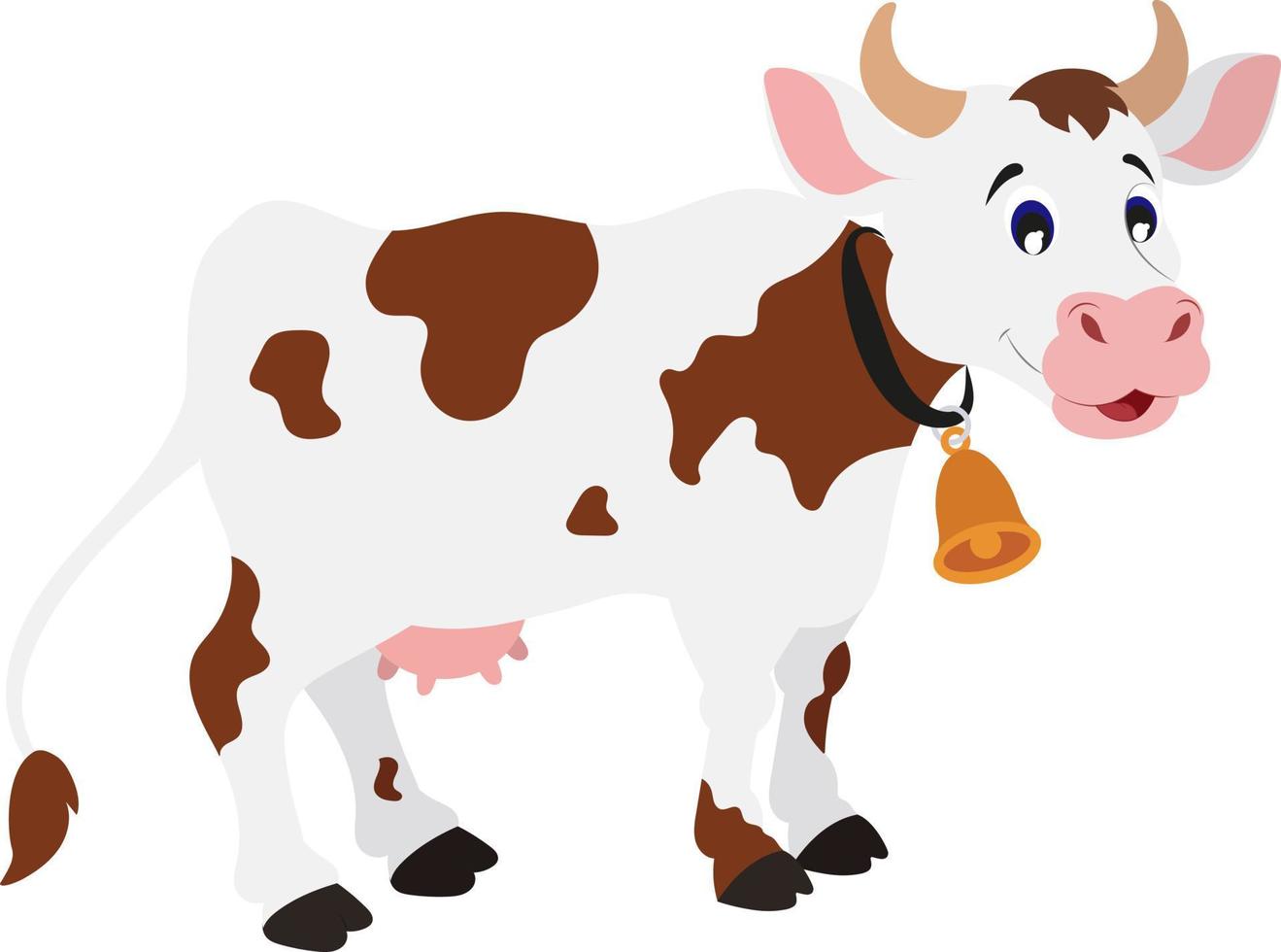 Cartoon-Vektor-Kuh auf weißem Hintergrund vektor