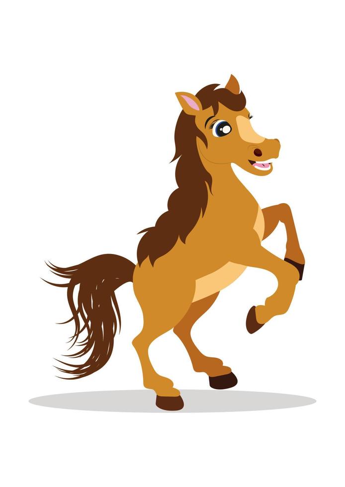 tecknad serie brun häst vektor