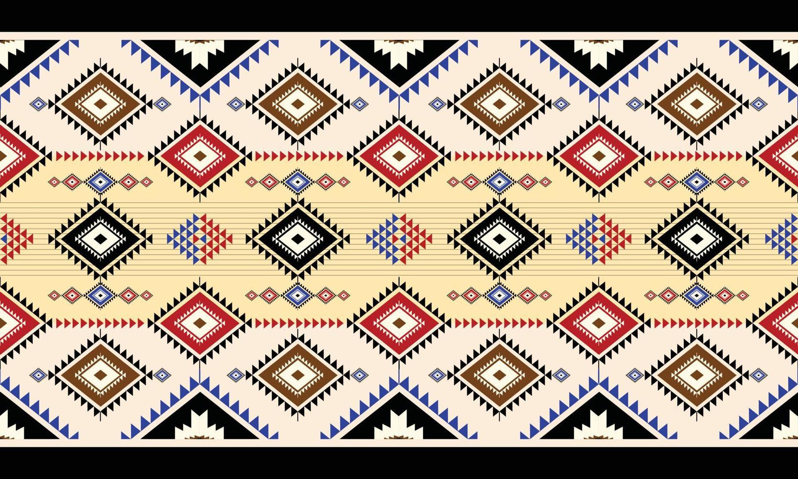 ethnische geometrische abstrakte nahtlose Muster. indianischer navajo, aztekischer, mexikanischer stil für hintergrund, tapeten, druck, verpackung, sarong, fliesen. Vektor-Illustration. Stickerei im Tribal-Stil vektor