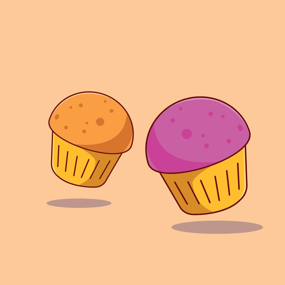 Cupcake-Gebäck-Set-Symbole vektor