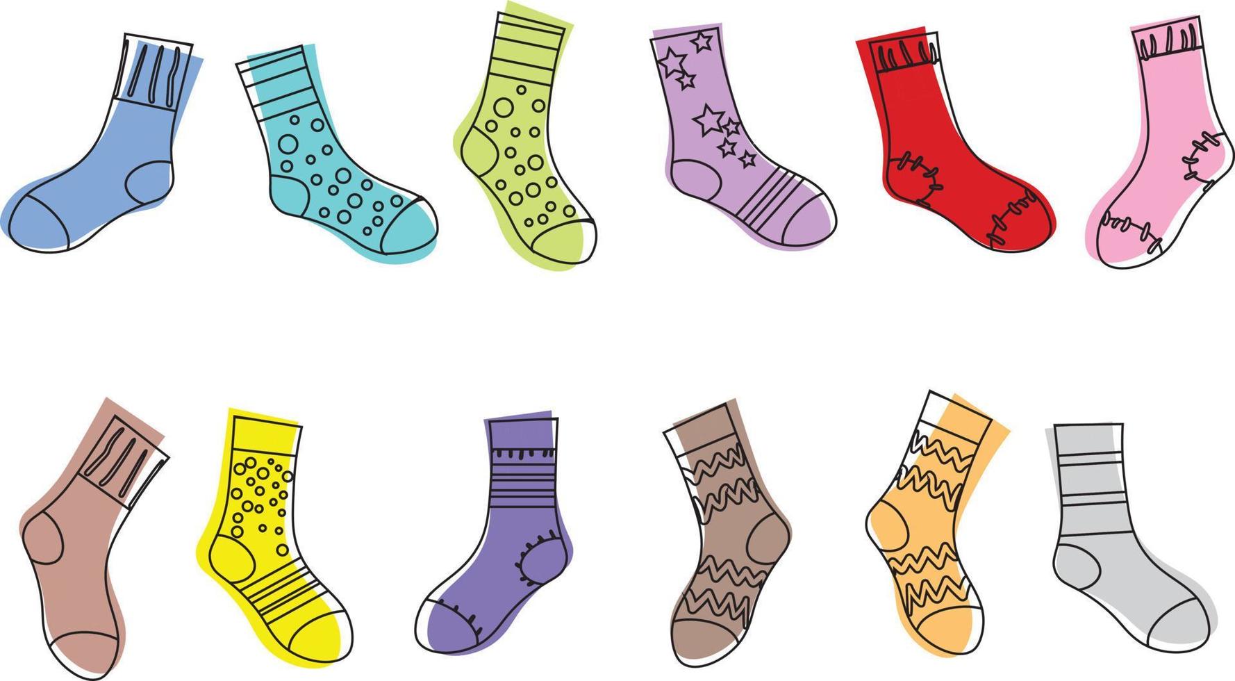 bunte socken setzen nahtloses muster vektor