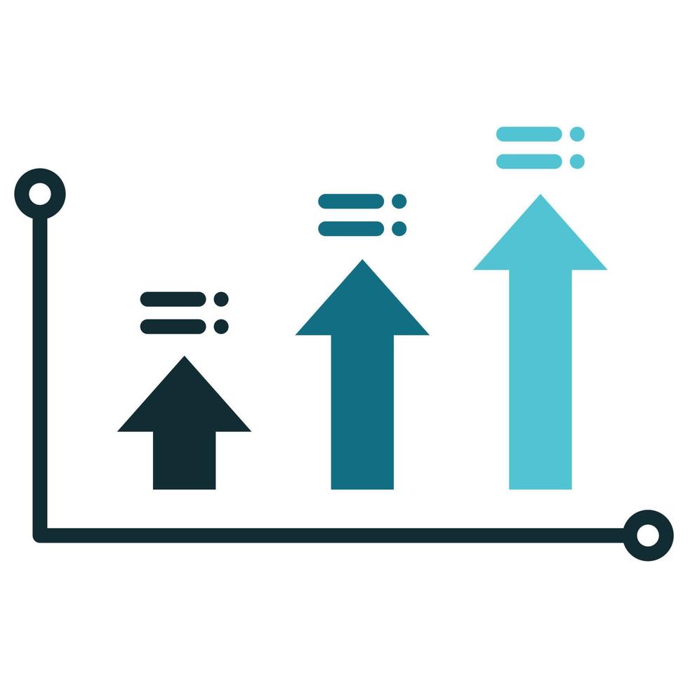 växande Graf ikon för dator, webb och mobil app vektor