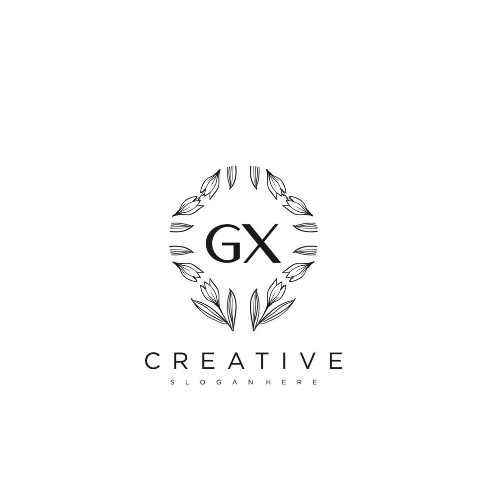 gx första brev blomma logotyp mall vektor premie vektor konst