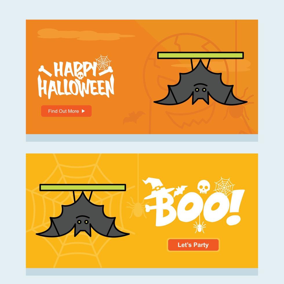 Lycklig halloween inbjudan design med fladdermöss vektor