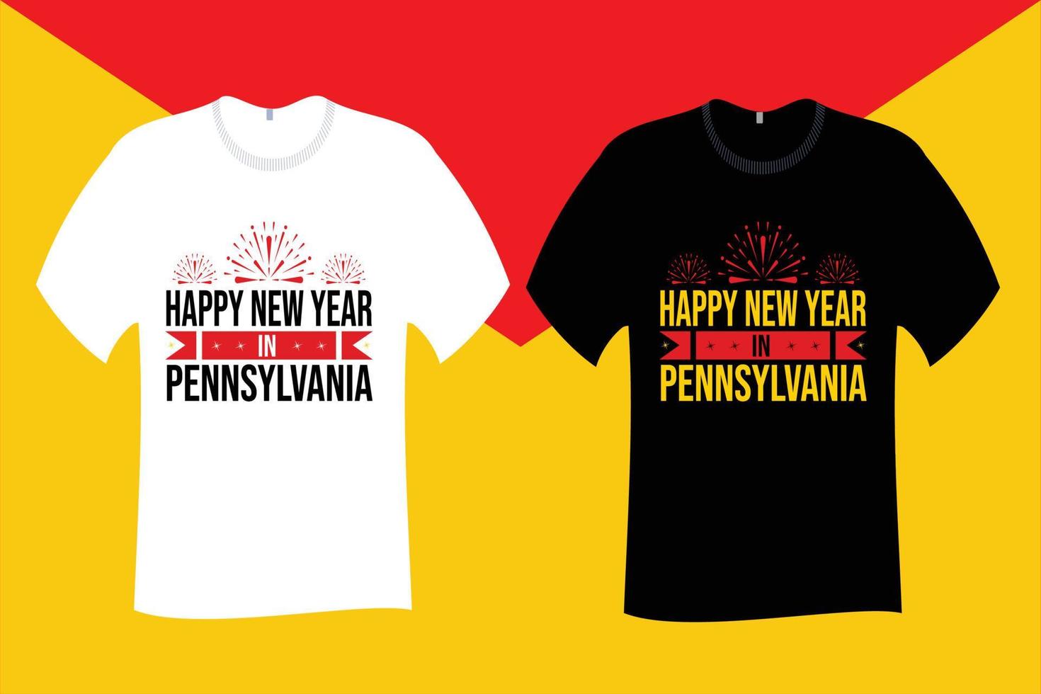 Frohes neues Jahr im Pennsylvania-T-Shirt-Design vektor