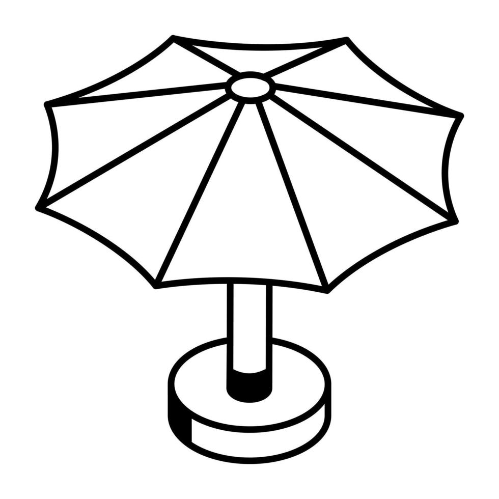 en parasoll linje redigerbar vektor
