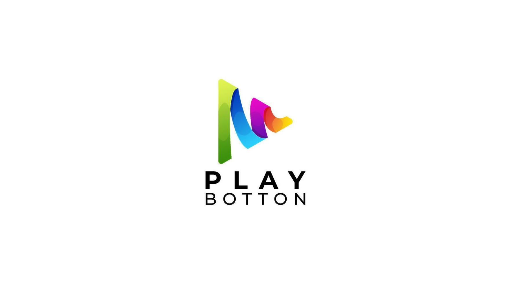 bunte Play-Botton-flaches Symbol-Vektor-Logo-Design vektor