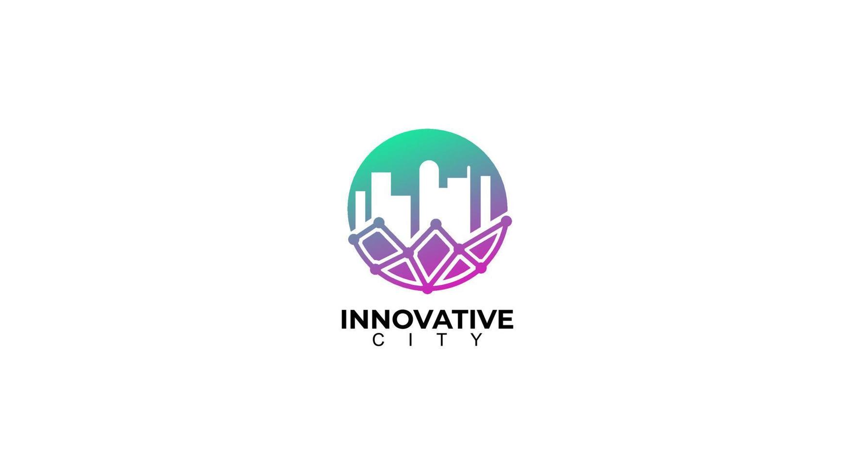 innovativ stad tech logotyp design. stad netto logotyp begrepp vektor