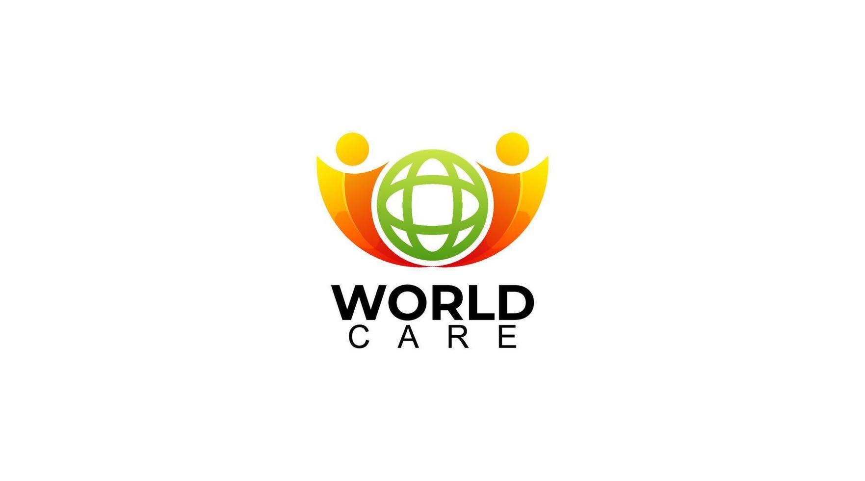 World Care Vektor- und Logo-Design-Vorlage vektor