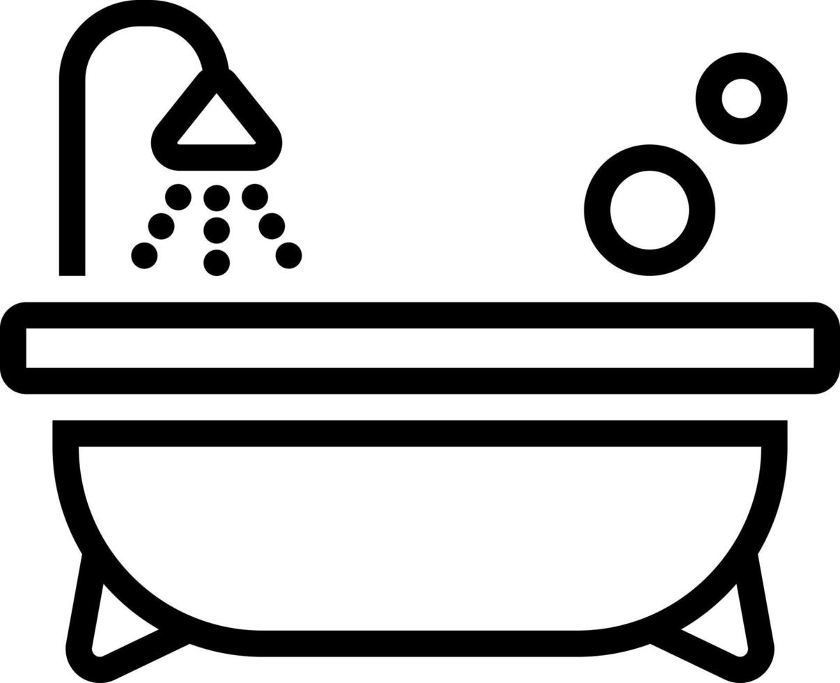 Liniensymbol für Badewanne vektor