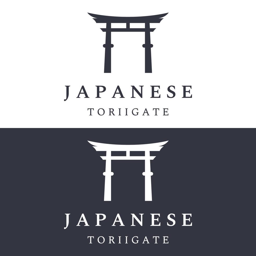 kreativ design av gammal japansk tori Port logo.japan arv, kultur och historia tori gate.logotyp för företag. vektor