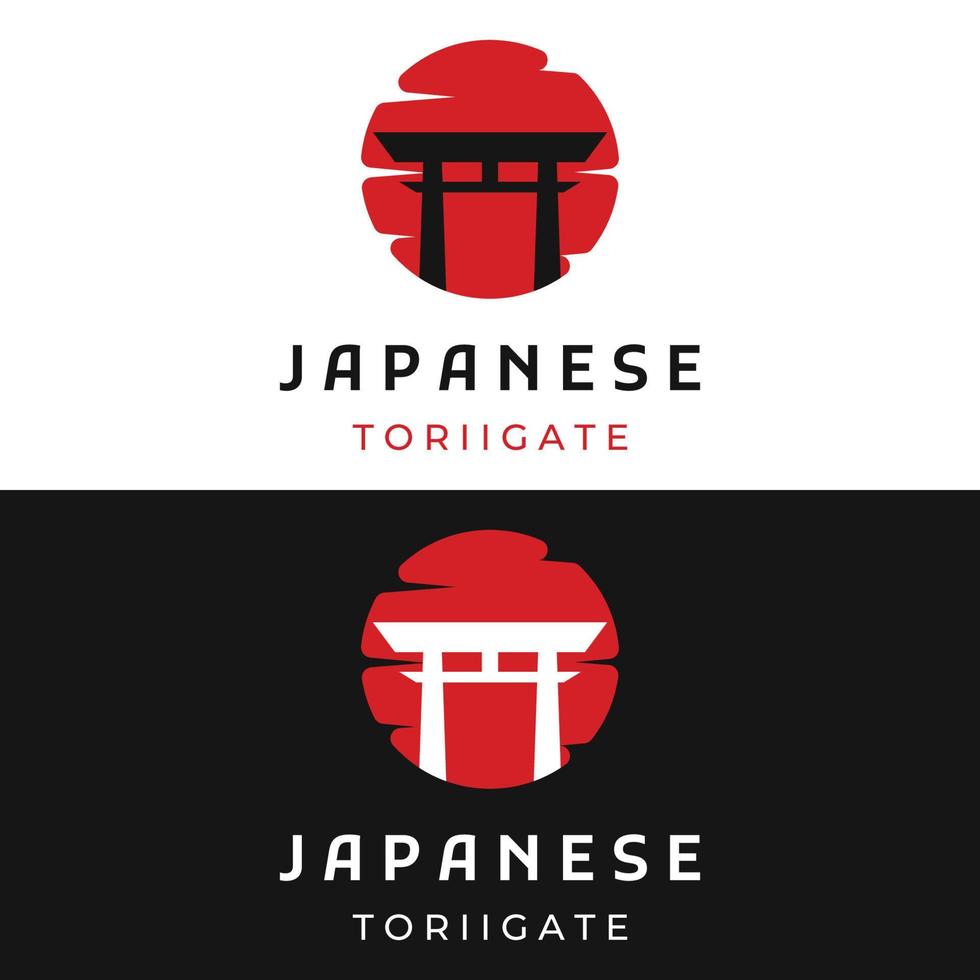 kreativ design av gammal japansk tori Port logo.japan arv, kultur och historia tori gate.logotyp för företag. vektor