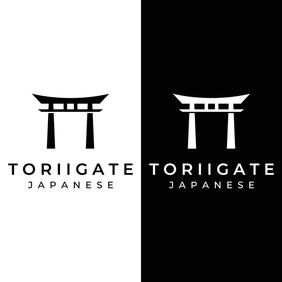 kreativ design av gammal japansk tori Port logo.japan arv, kultur och historia tori gate.logotyp för företag. vektor