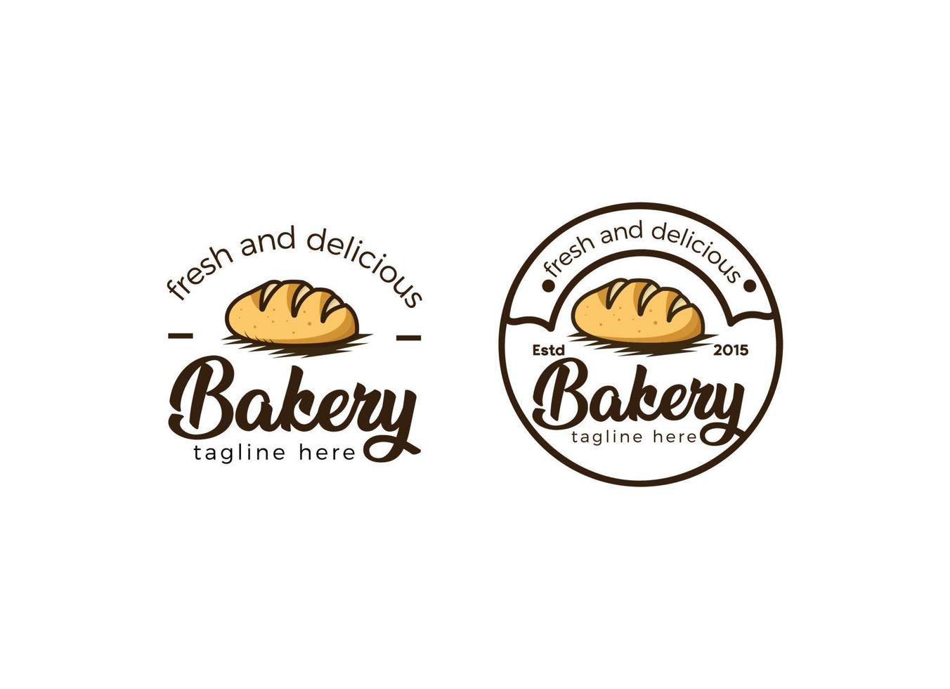 frisches Brot und Bäckerei-Logo-Design-Konzept. Croissant-Bäckerei-Logo vektor