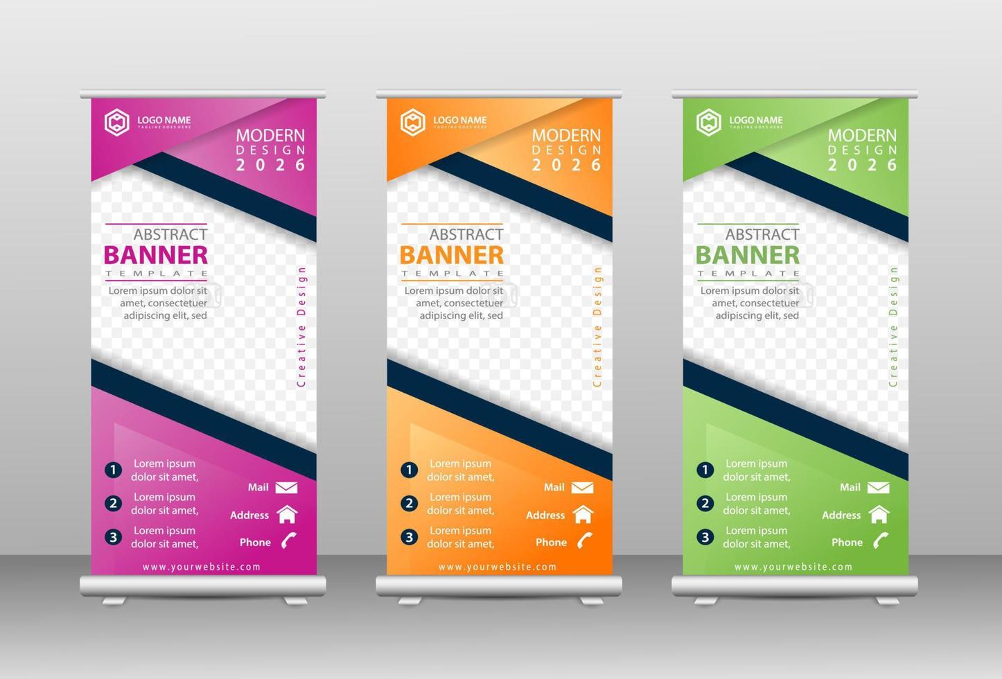 stylisches Roll-Up-Business-Standee-Banner-Design vektor