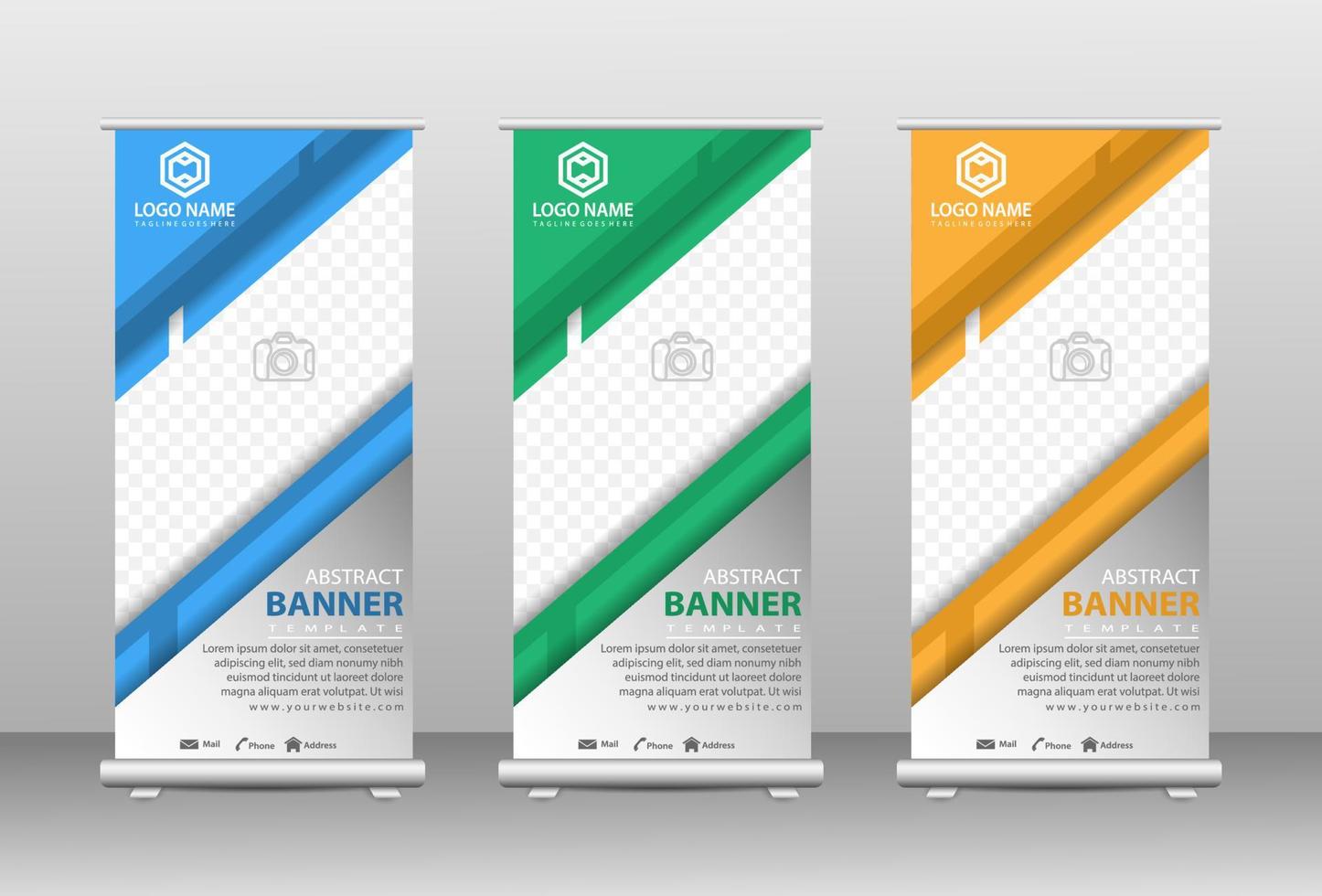 Stilvolles, modernes Rollup-Banner-Set vektor